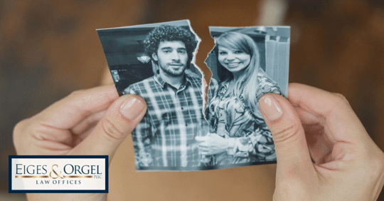 A photo of a couple split down the middle