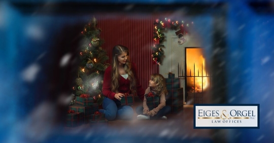 Looking through window at mother and child.