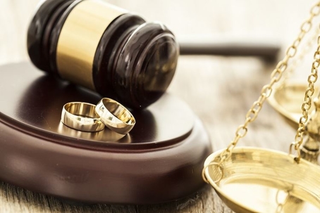 gavel and two rings