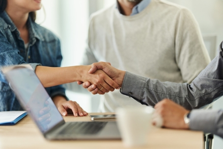 married couple consulting with a professional